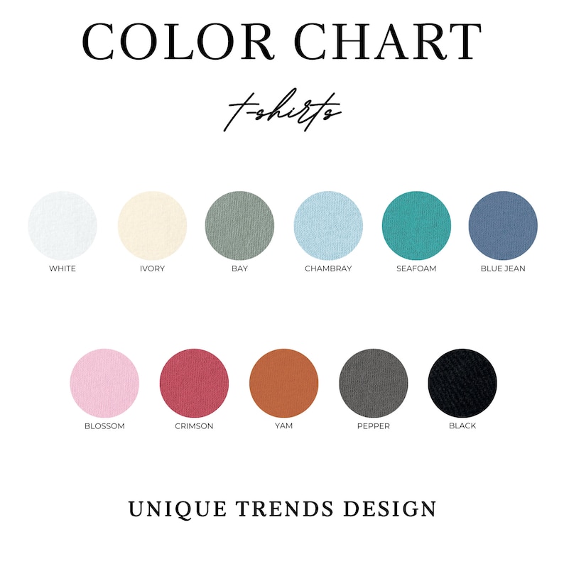 the color chart for a fashion brand