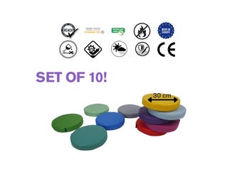 Juego de 10 cojines redondos de colores para asiento (30 x cm