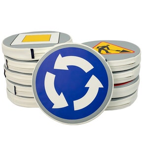 set di 10 cuscini per segnaletica stradale, set di cuscini educativi, disinfezione possibile, set di carte per biciclette, cuscini in schiuma, istruzione