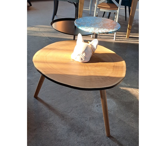 table basse en bois, style scandinave, table en chêne