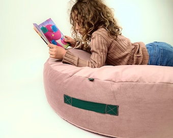 large, sof seat cushion pouf, big round bean bag