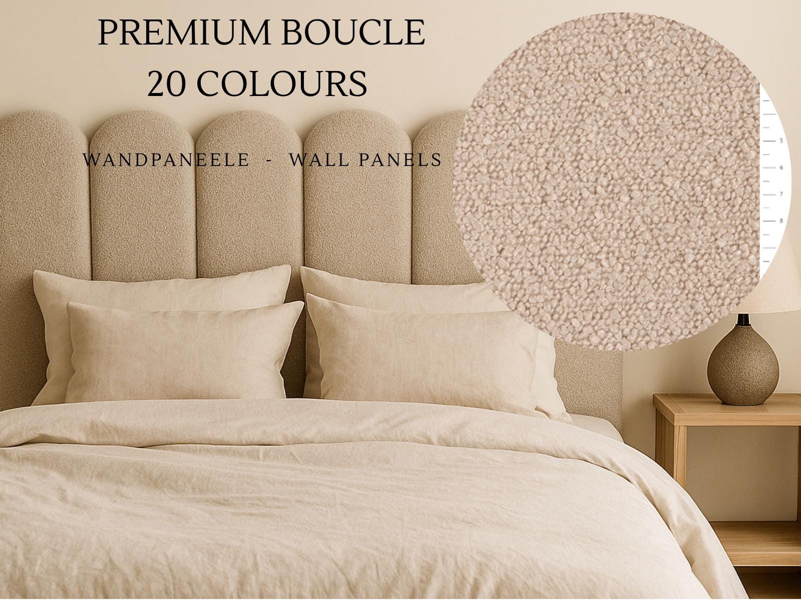 IDMarket Lot De 6 Panneaux Tête De Lit Yuma 180cm - Tissu Effet Suédé Beige