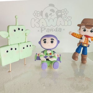 Toy Story Cake Toppers Birthday Decoration Kids Party Cake Toys Figures Buzz Lightyear, Sheriff Woody, Aliens, and Personalized Logo