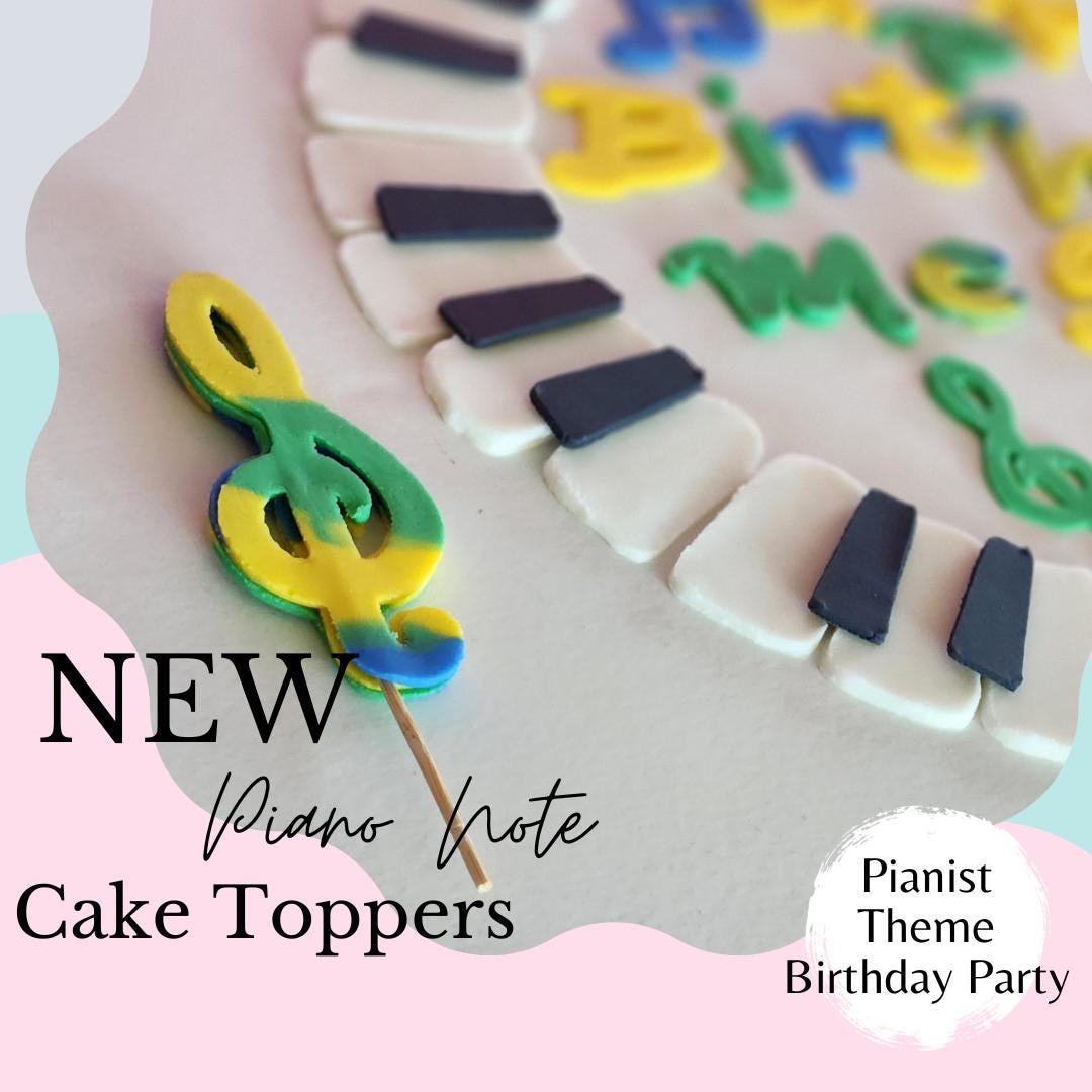 Fondant Piano Cake Topper: Musical Birthday Party Decorations - Etsy