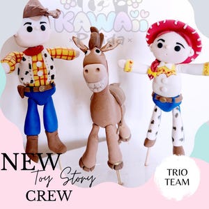 Toy Story Cake Toppers Birthday Decoration Kids Party Cake Toys Figures Buzz Lightyear, Sheriff Woody, Aliens, Jessie, Bulleye and Logo