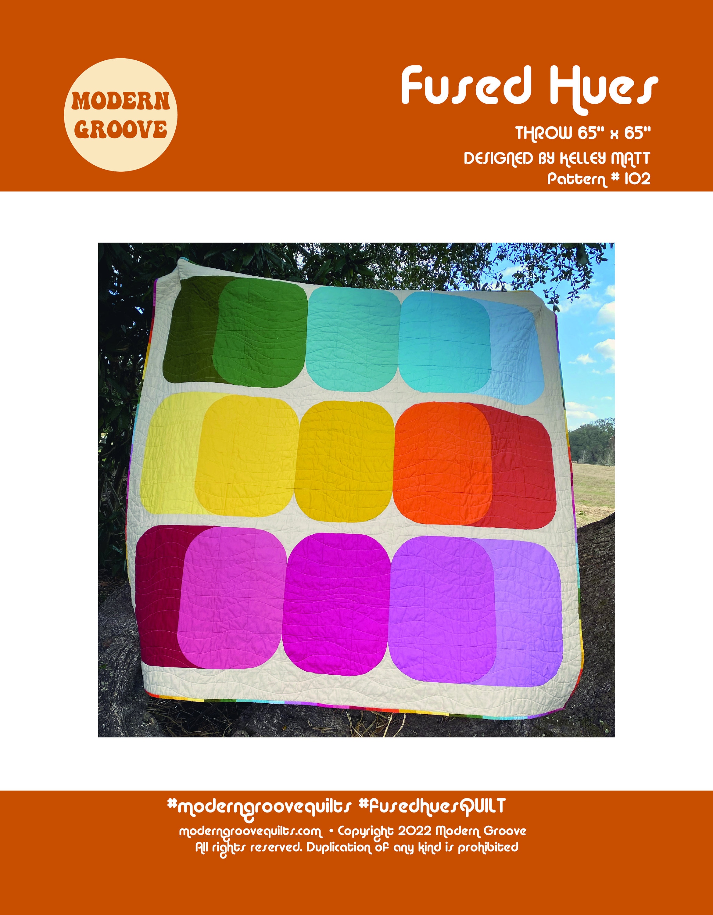 Fused Hues Quilt Pattern PDF Download - Beginner Curves Sewing Quilting ...