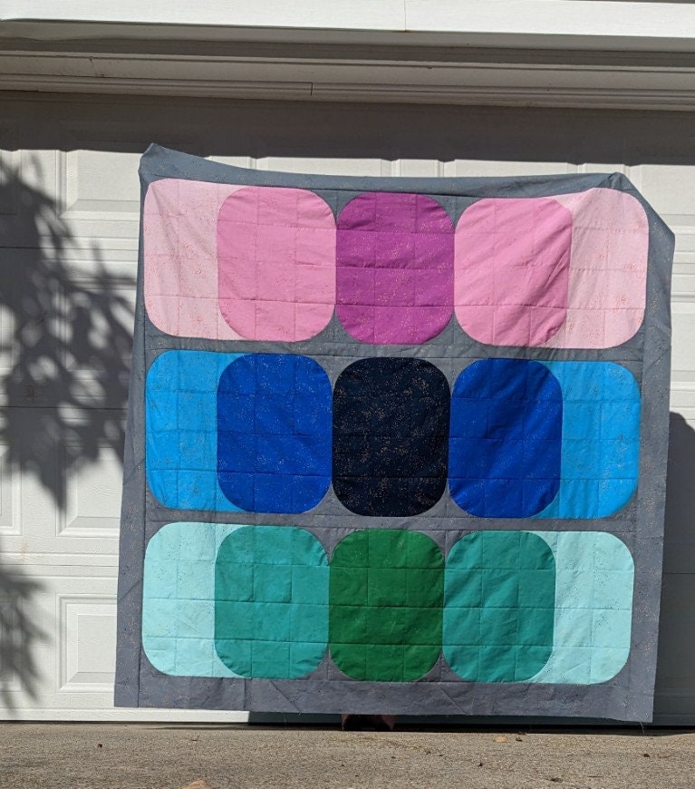Fused Hues Quilt Pattern PDF Download - Beginner Curves Sewing Quilting ...
