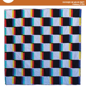 Basic Glitch Quilt Pattern PDF Download - Beginner Sewing Quilting Modern Throw Optical Illusion Checkerboard