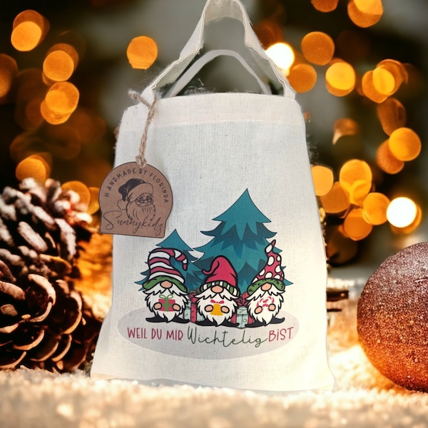 Wichtel Geschenk | Geschenk Tasche | Weihnachtsgeschenk | Gnome | Hygge | Advent | Nikolaus | Geschenktüte | Weihnachten | Mitbringsel