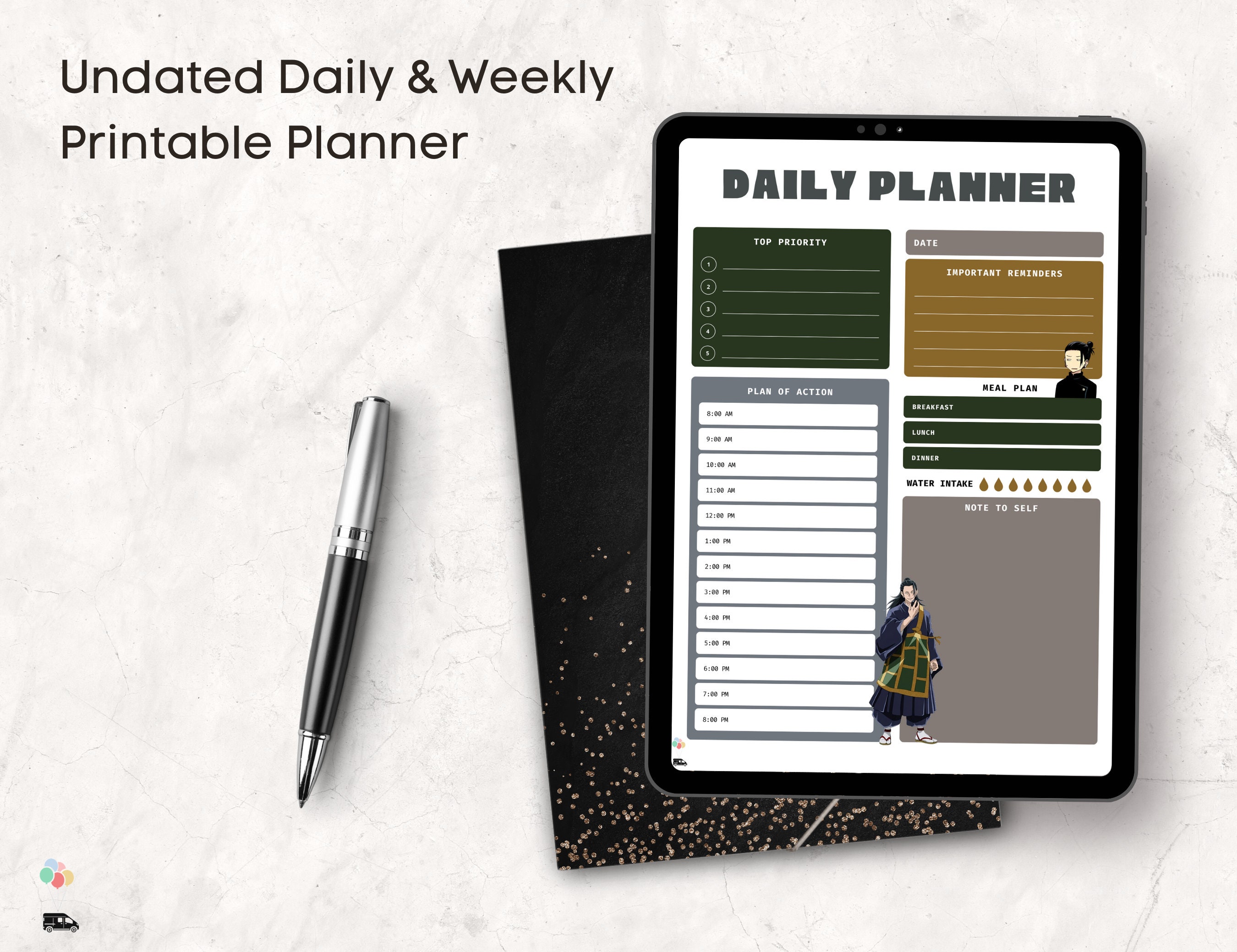 Anime Digital Planner Anime Interactive Printable Anime Weekly Monthly ...