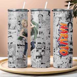 Paquete 5 en 1 de vaso delgado de 20 oz con diseño de sublimación de anime, panel de manga premium, diseño de envoltura para vaso de anime, personaje de anime clásico imprimible
