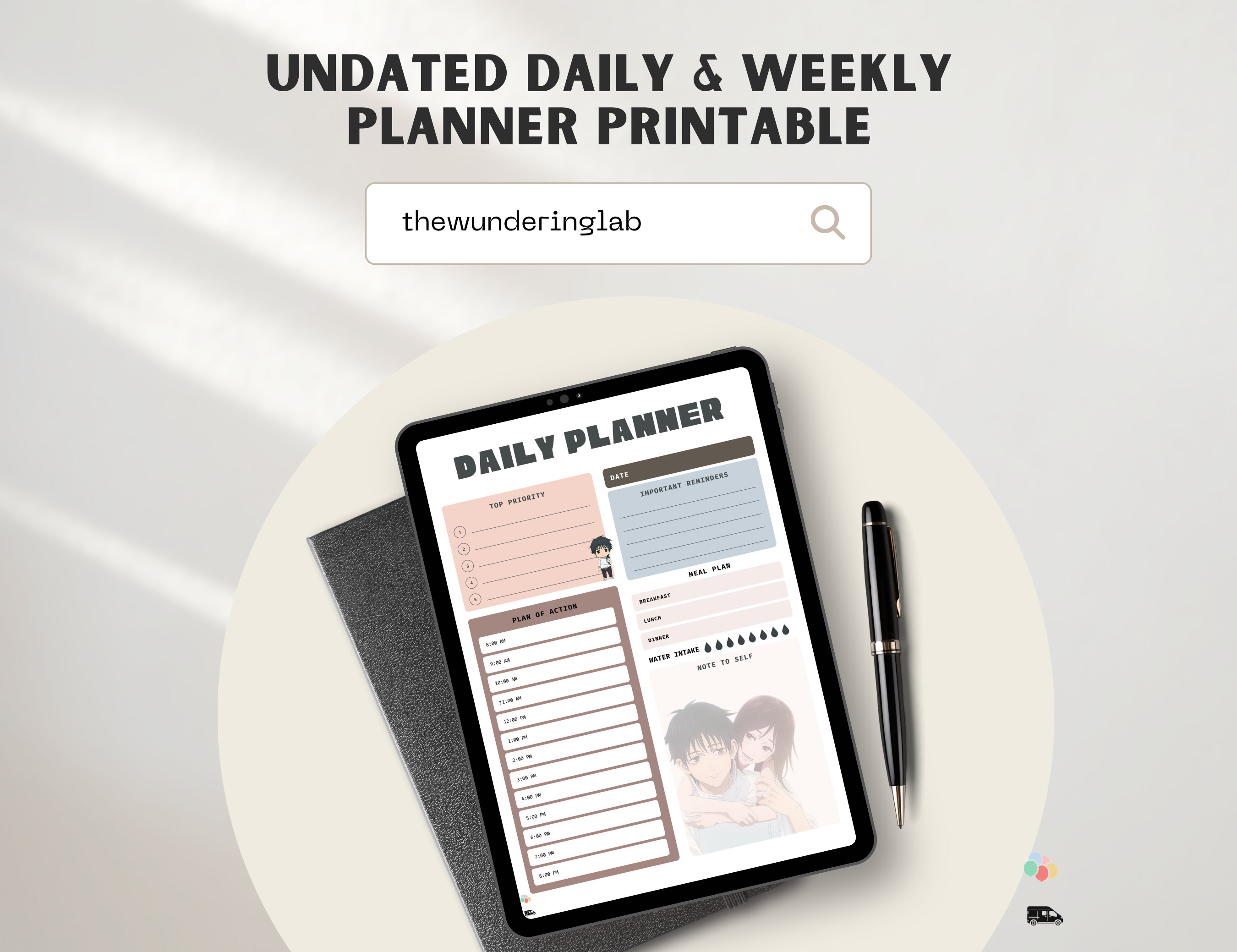Anime Planner Digital Printable Weekly Monthly Kakkoi Designs Anime ...