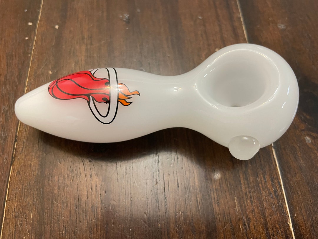 4 Premium Glass Pipe Bowl White Miami Heat Thick Quality Etsy