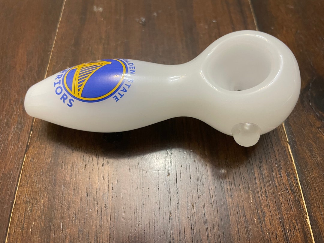 4 Premium Glass Pipe Bowl White Golden State Warriors Thick Quality Etsy