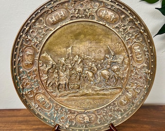 Antique Bronze Bas-Relief Wall Plaque: Henry IV Entering Paris, 1800s