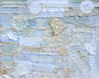 A Large Antique Lace Craft Pack for Slow Stitching, Scrap-booking, Junk Journals, Dolls, Sewing, Art Printing etc.