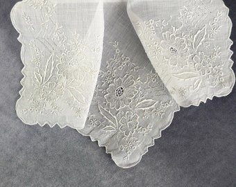 A Vintage Appenzell Type Embroidered  Handkerchief