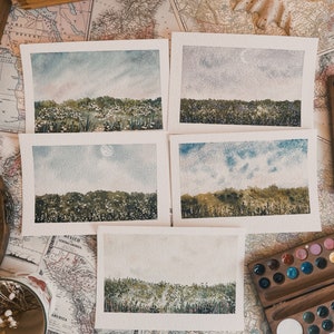 Original Wild Fields Watercolor Paintings
