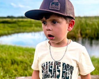 Personalized Snapback Hat, Cow tag, Infant and Youth