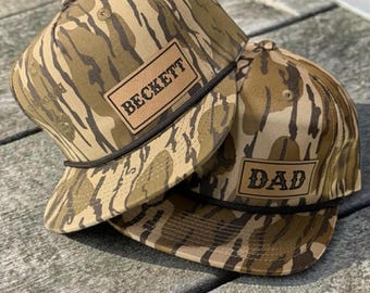 Personalized Snapback Hat | Kids - Adult , ALL CAMO HAT - Style M, Light Brown Patch