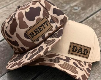 Personalized Snapback Hat | Kids - Adult , ALL CAMO HAT - Style M, Light Brown Patch