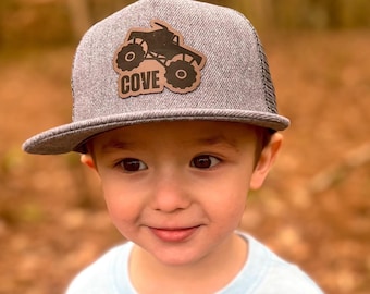 Personalized Snapback Hat with first name  -   Infant and Youth - MONSTER TRUCK