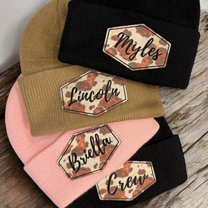 Personalized Name Beanie - COWHIDE