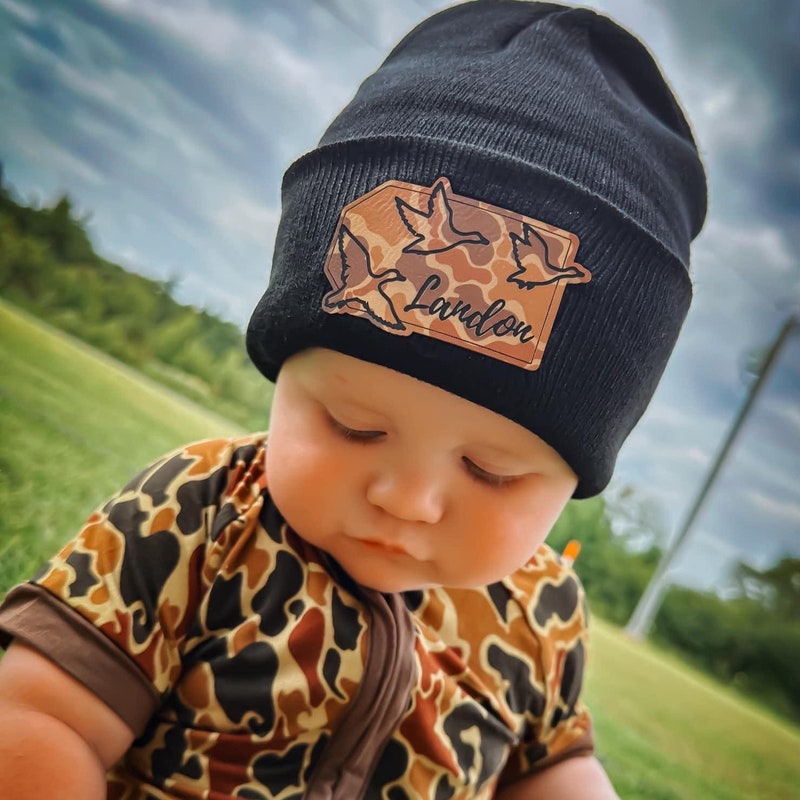 Personalized Printed Name Beanie, Flying Mallards