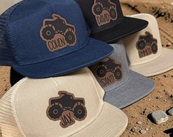 Personalized Snapback Hat | Infant, Youth, Adult - Monster Truck, Printed name