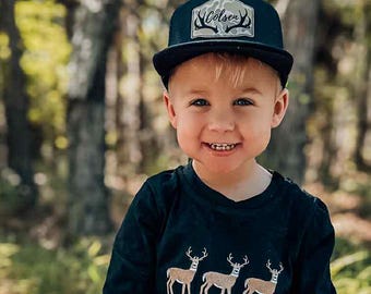 Personalized Snapback Hat | Infant and Youth, Camo Antlers - Style BL