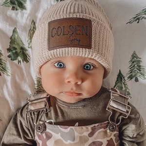 Personalized Infant & Toddler Ribbed Printed Name Beanie