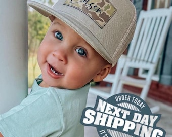 Personalized Snapback Hat | Infant and Youth, Camo- Style BR - CAMO