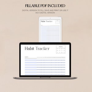 Vertical Monthly Habit Tracker Printable 3 Habit Tracker Template ...