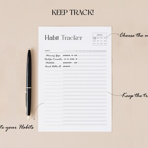 Vertical Monthly Habit Tracker Printable 3 Habit Tracker Template ...