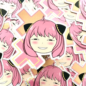 Anya Sticker, Anime Sticker, Cute Sticker, Vinyl Sticker, Pink Sticker, Troll Face Sticker, Japan, Anime, Spy Sticker, Stationery, Journal