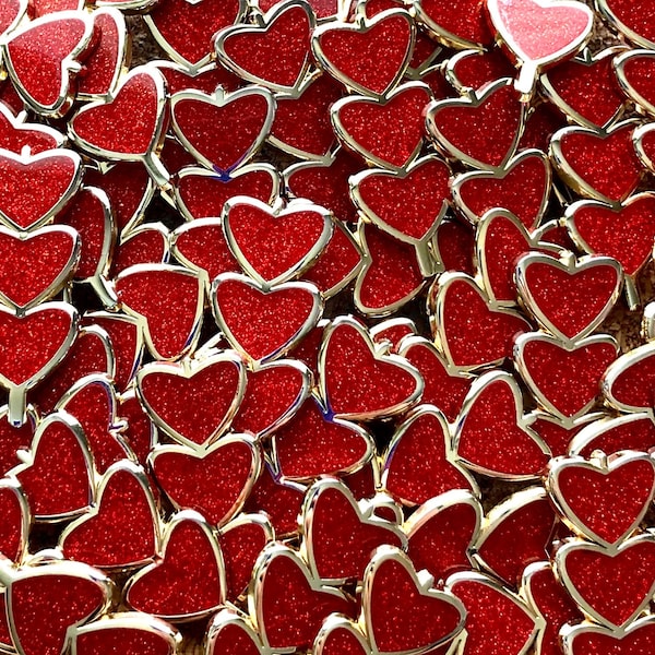 Red Heart Pin, Filler Pin, Red Enamel Pin, Hard Enamel Pin, Kawaii Pins, Cute Enamel Pin, Mini Enamel Pin, Glitter Enamel Pins, Valentines