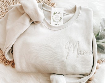 MAMA Crewneck Sweatshirt | Mama Embroidered Sweatshirt | New Mom Gift | Going Home Outfit For Mama | Mama Loungewear
