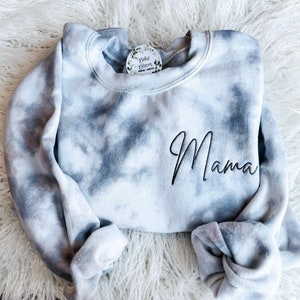 MAMA Sweatshirt | Mama Embroidered Sweatshirt | Tie-Dye Mama Sweatshirt | New Mom Gift | Going Home Outfit For Mama | Mama Loungewear