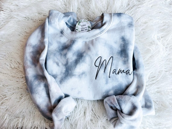 MAMA Sweatshirt Mama Embroidered Sweatshirt Tie dye Mama Sweatshirt New Mom Gift Going Home Outfit for Mama Mama Loungewear Etsy New Zealand