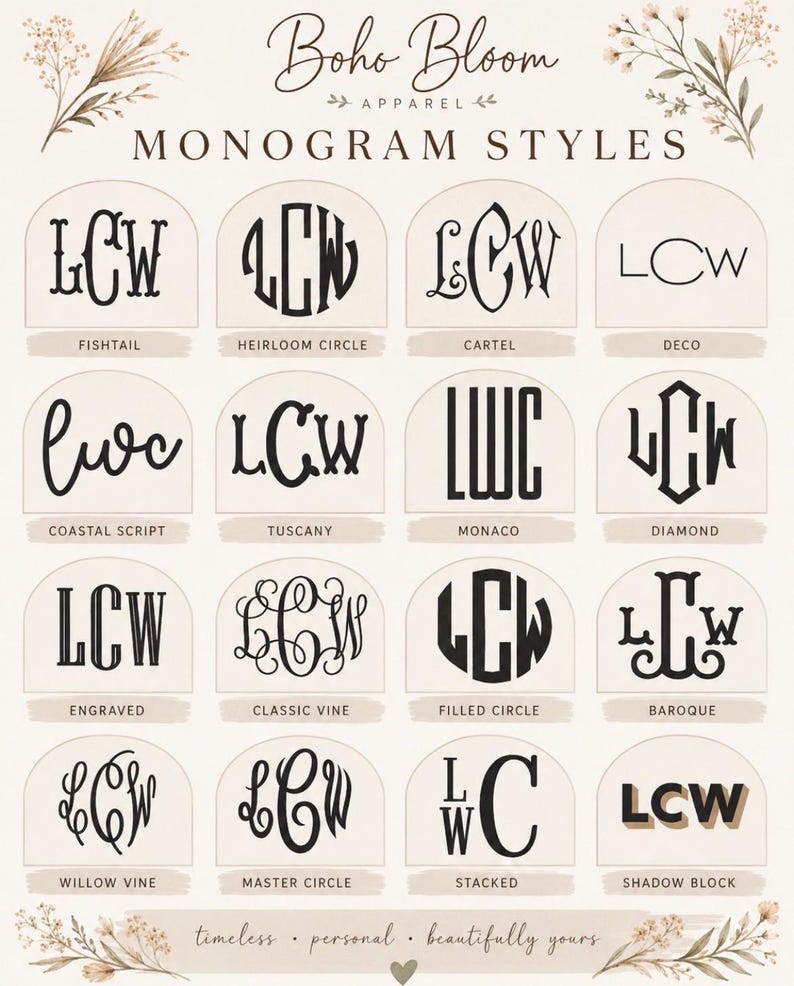 Monogram Script Circle Personalized Monogram Sweatshirt, Embroidered Crewneck, Custom Initial ...
