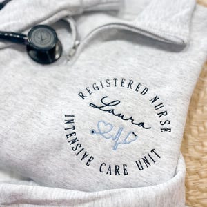Custom Nurse Quarter-Zip Pullover - Personalized with Name, Credentials & Specialty, Great for All Healthcare Professionals, Nurse Week Gift