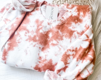 Women’s Tie Dye X-Large Sweatshirt | One of a Kind and Ready to Ship | Orange Spice Tie Dye Shirt | Tie Dye Crewneck | Custom Tie Dye