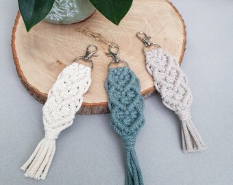 Keyring Macrame Macrame Pendant Heart Pendant