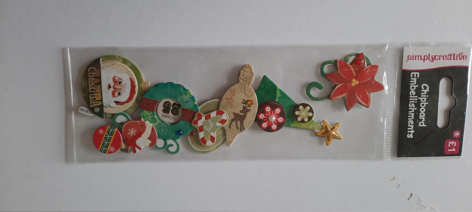 Chipboard Christmas Embellishments wreath etc | Etsy