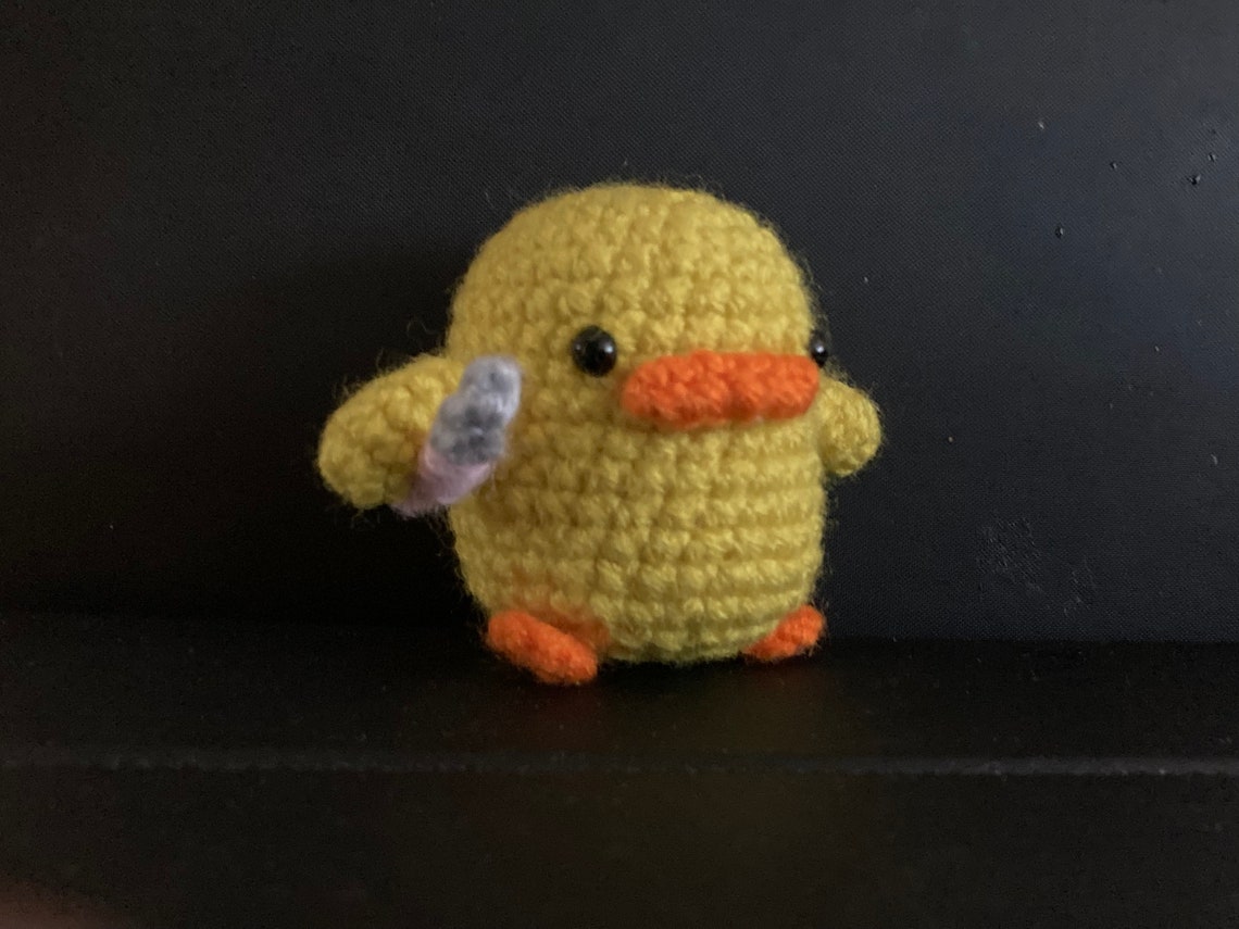 Amigurumi Duck With Knife Etsy
