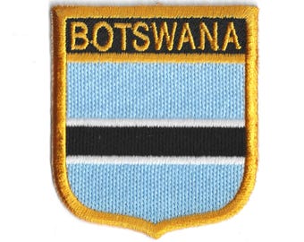 Botswana Flag Shield Patch – Embroidered Travel Badge – Souvenir Gift – National Emblem / Iron-On Patch