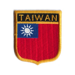 Parche con la bandera de Taiwán – Insignia bordada – Regalo de viaje – Emblema nacional / Parche termoadhesivo