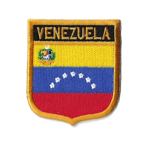 Venezuela Flag Shield Patch – Embroidered Badge – Travel Souvenir Gift – National Emblem / Iron-On Patch