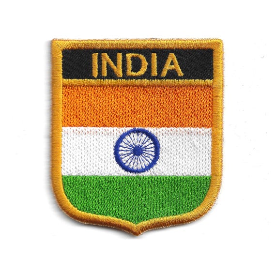 India Flag Shield Patch – Embroidered Badge – Travel Souvenir Gift