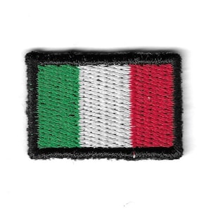 Italy Mini Flag Patch – Embroidered National Banner – Travel Souvenir Gift / Iron-On Patch